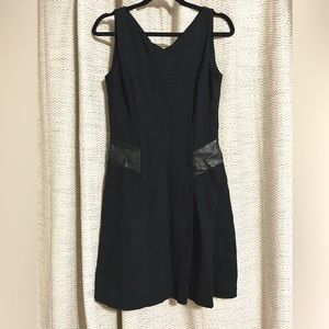 Ralph Lauren Leather Detail Black Mini Dress